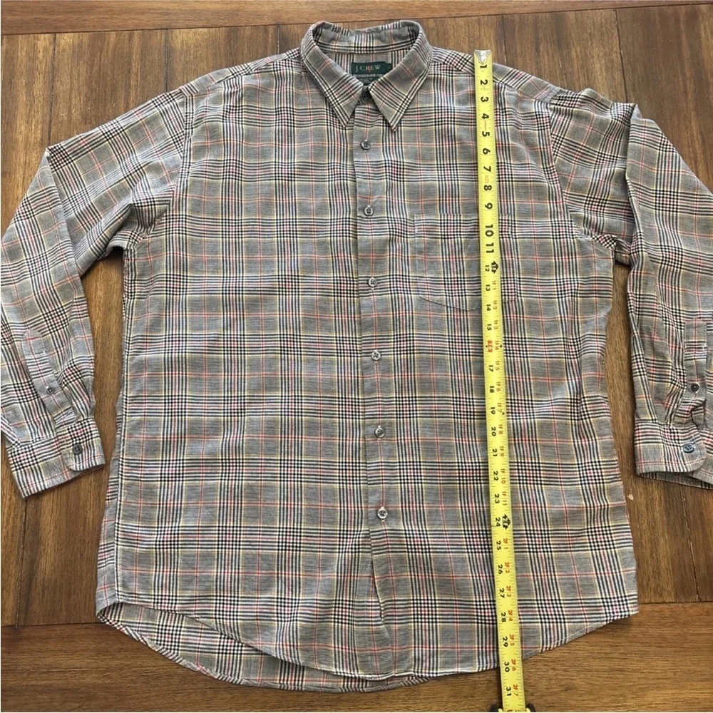 Vintage J. Crew casual Button down shirt Men’s Large Plaid Wool/Cotton W/ Pocket